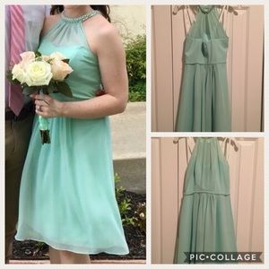 David’s Bridal Mint Bridesmaid Dress Size 0